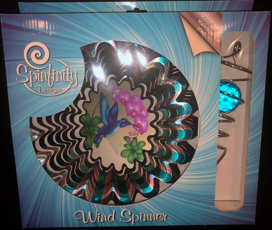 ANIMATED RED SEPIA HUMMINGBIRD w/CRYSTAL TWISTER