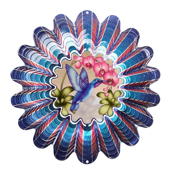 LARGE SEPIA BLUE HUMMINGBIRD