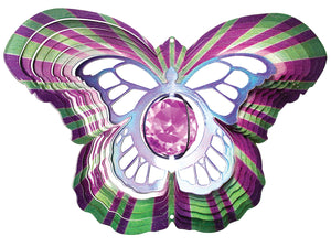 LARGE BUTTERFLY w/PINK CRYSTAL BALL