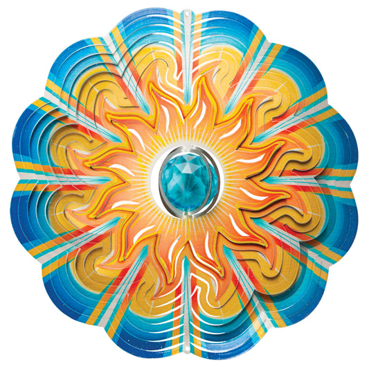 LARGE SUN W/CRYSTAL AQUA BALL