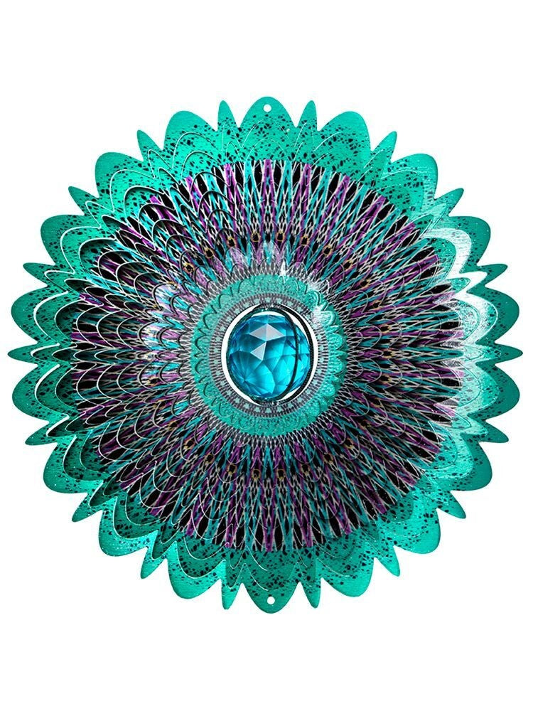 LARGE COSMIC MANDALA w/TEAL CRYSTAL BALL