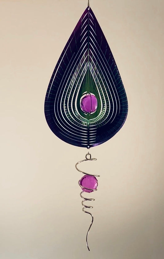 PURPLE TEARDROP w/CRYSTAL TAIL
