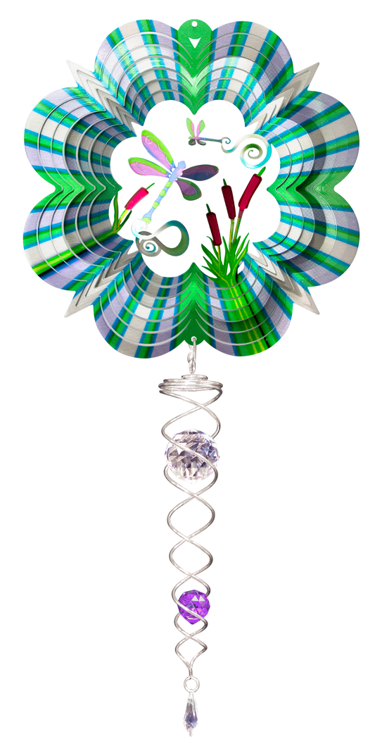 SMALL SET 3D DRAGONFLY w/SMALL CRYSTAL TWISTER