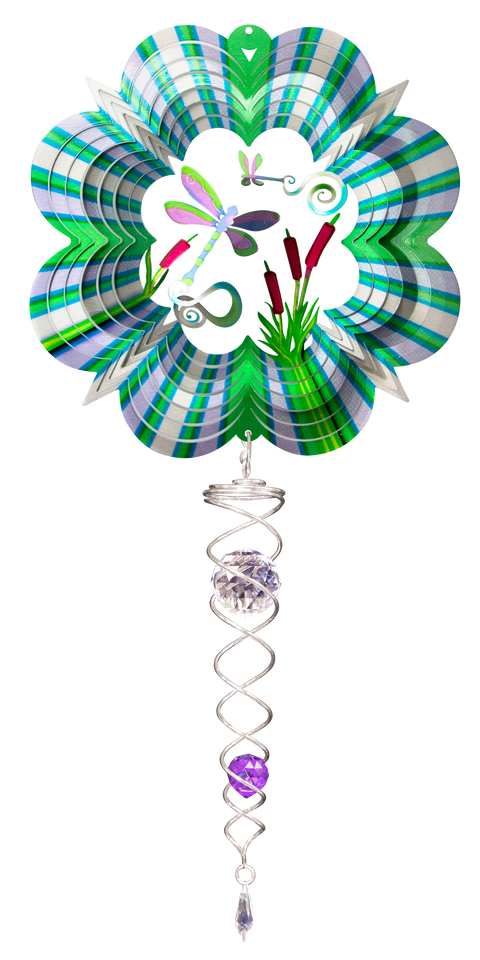 SMALL SET 3D DRAGONFLY w/SMALL CRYSTAL TWISTER
