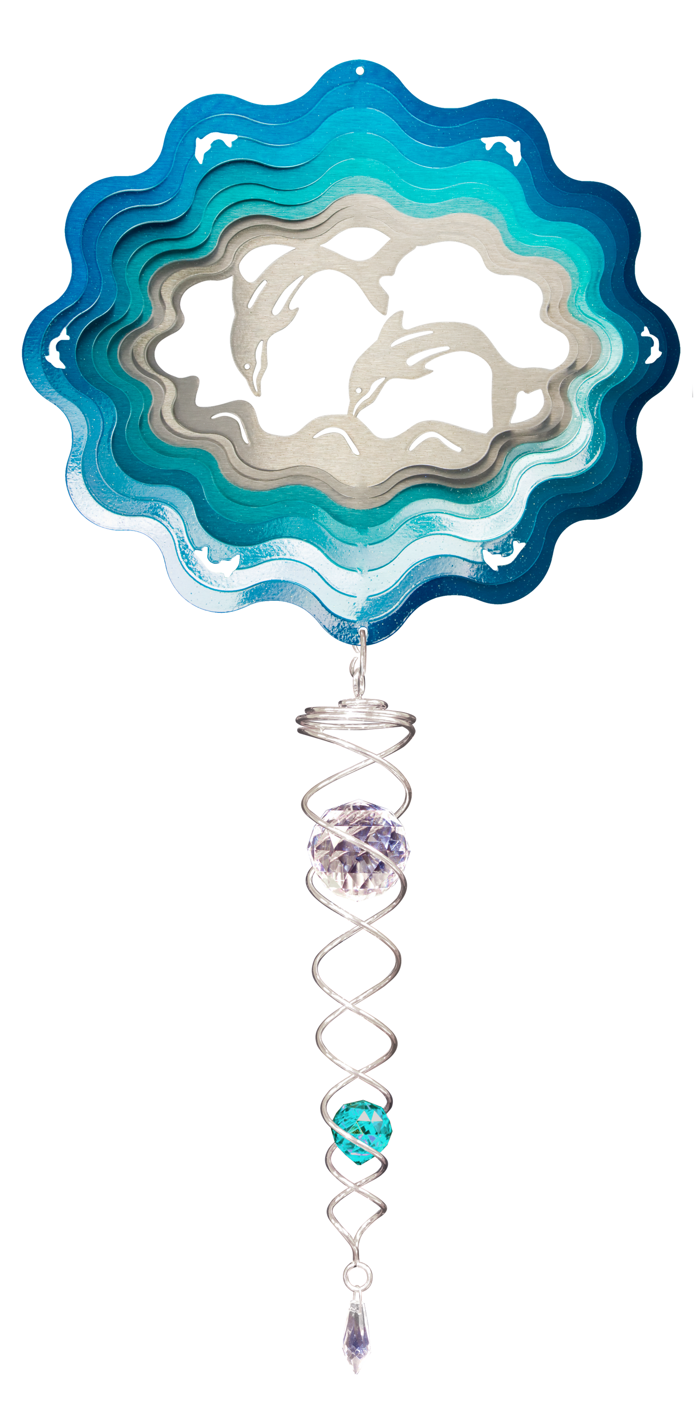 VIVID SMALL SET DOLPHINS w/SMALL CRYSTAL TWISTER