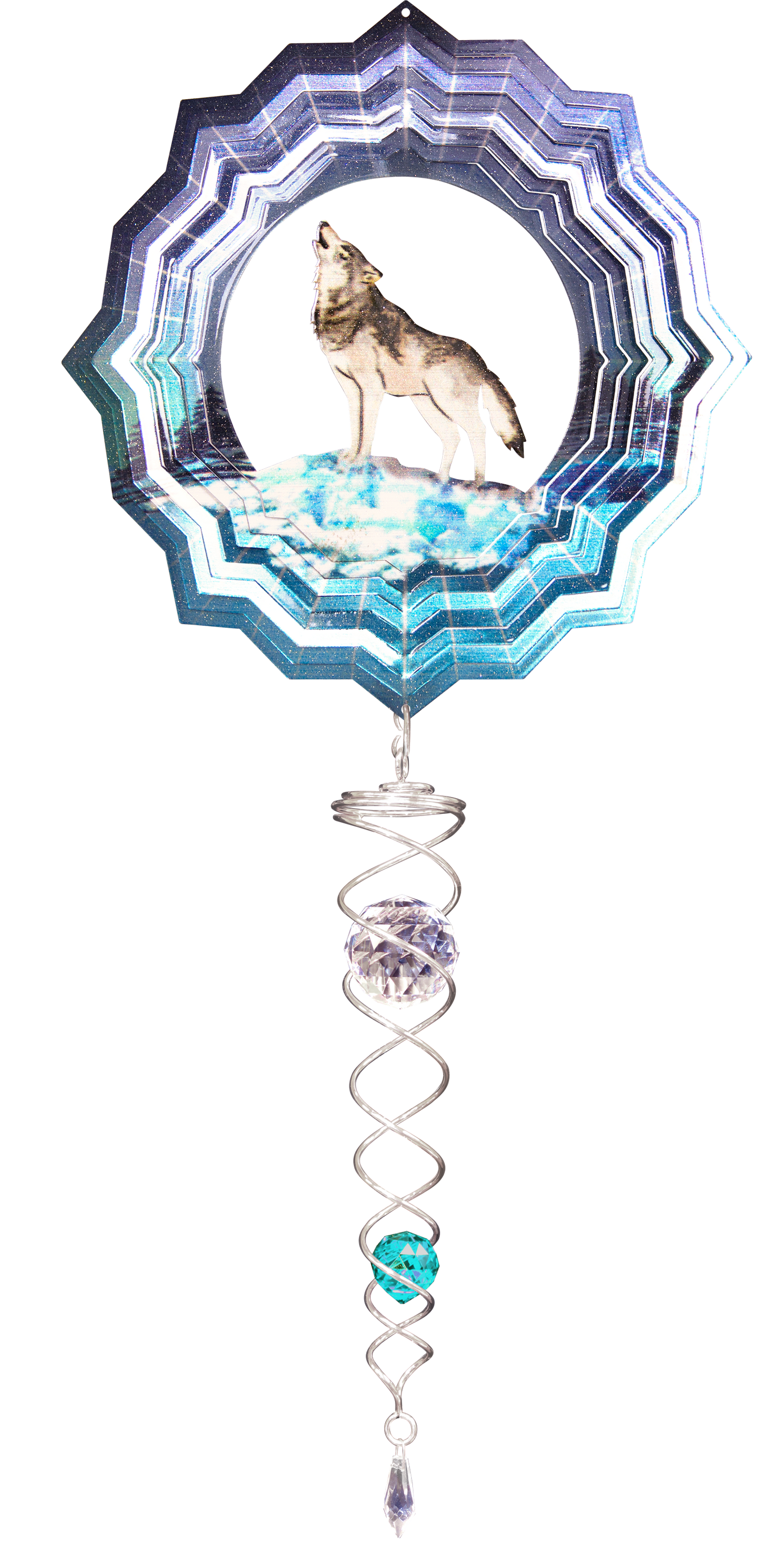 VIVID SMALL SET WOLF w/SMALL CRYSTAL TWISTER