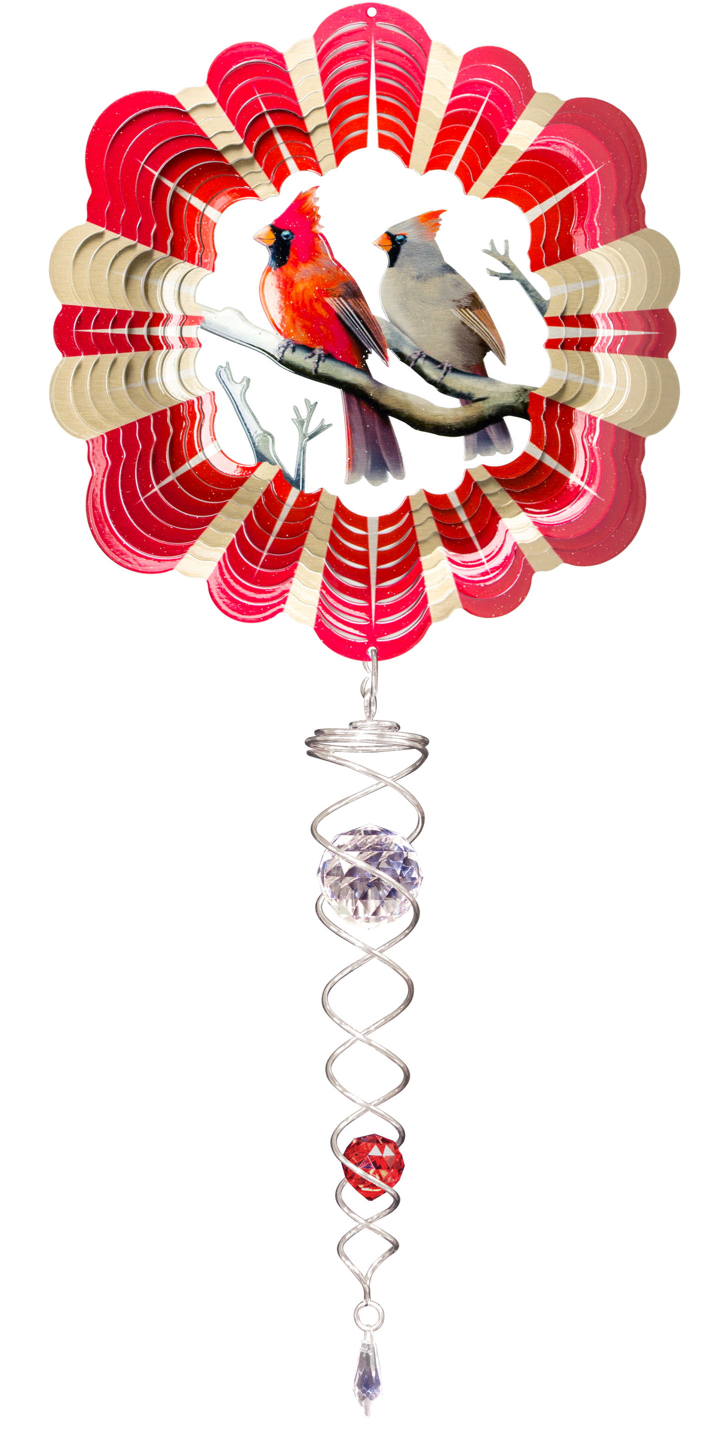 VIVID SMALL SET CARDINALS w/SMALL CRYSTAL TWISTER