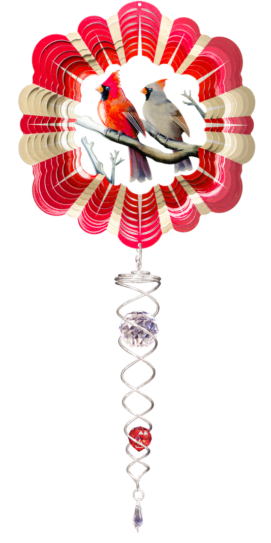 VIVID SMALL SET CARDINALS w/SMALL CRYSTAL TWISTER
