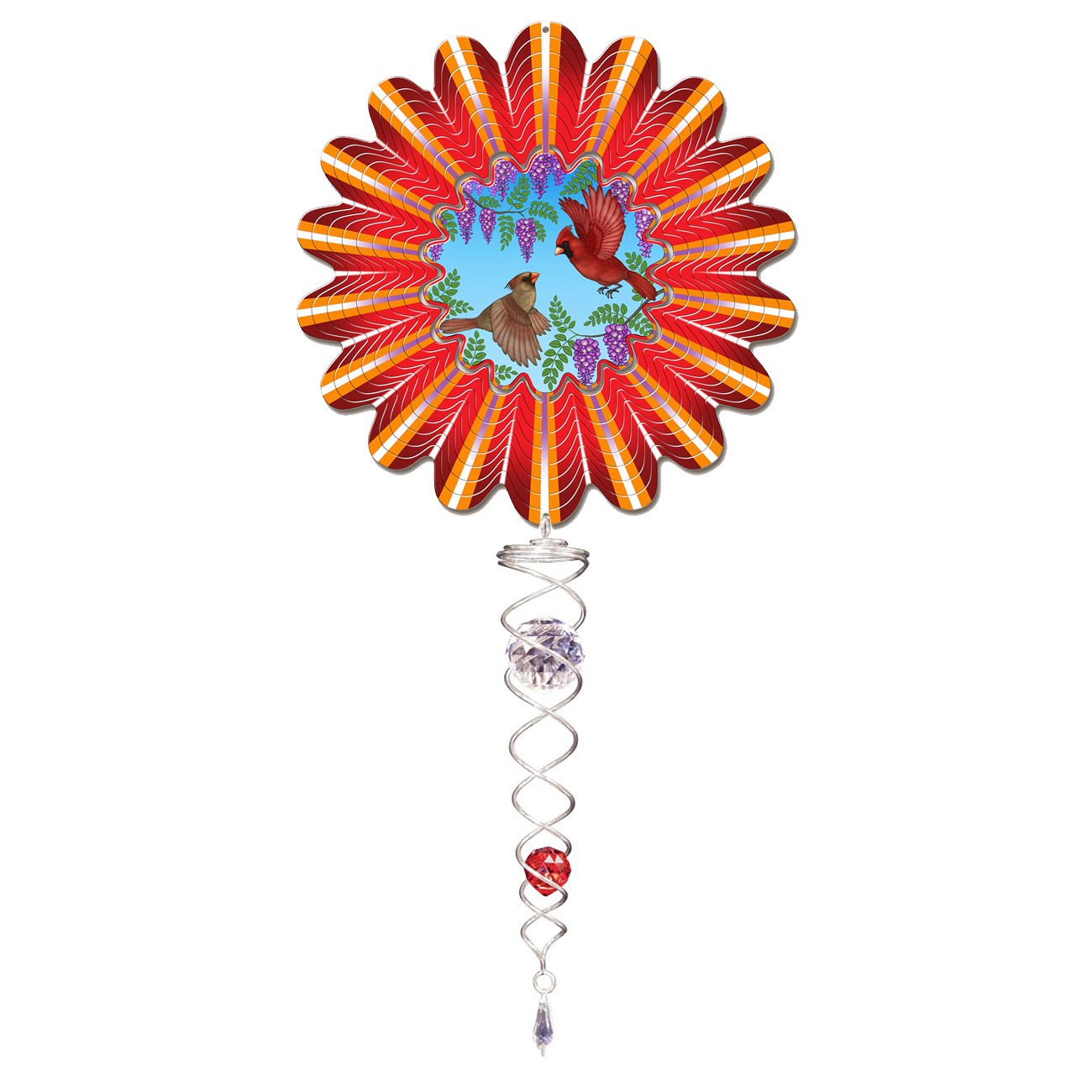 SMALL ANIMATED SET CARDINAL w/CRYSTAL TWISTER