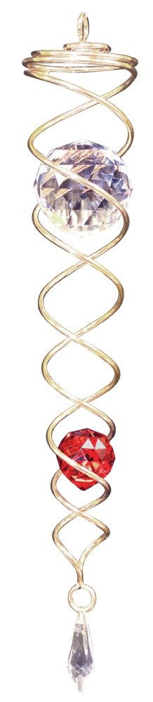 CRYSTAL TWISTER LARGE 13" GOLD/RED