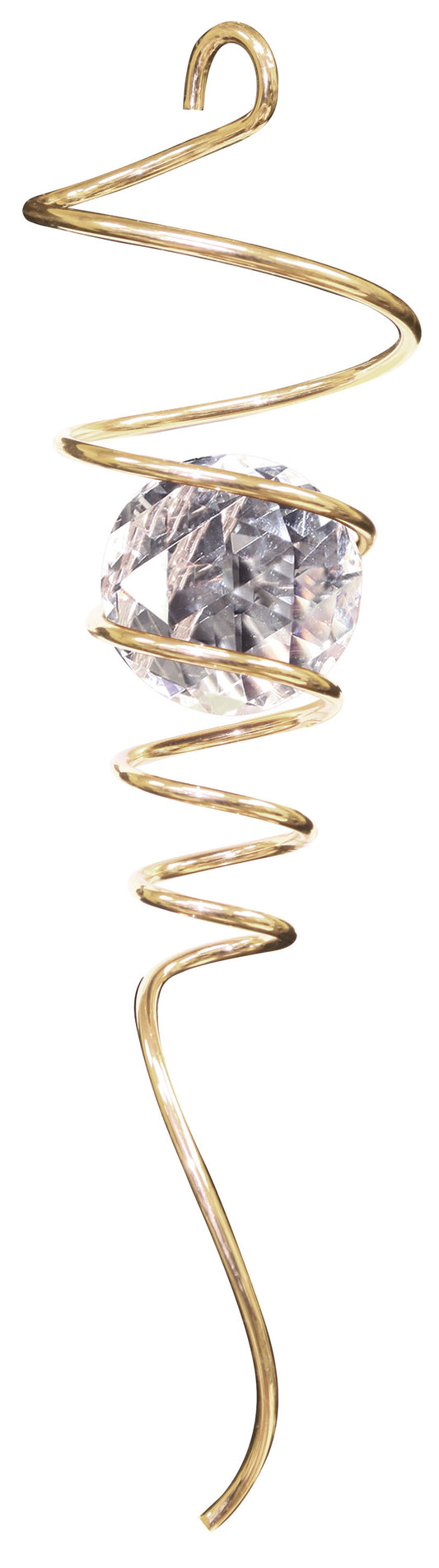 10" SPIRAL TAILS GOLD/CLEAR CRYSTAL LARGE