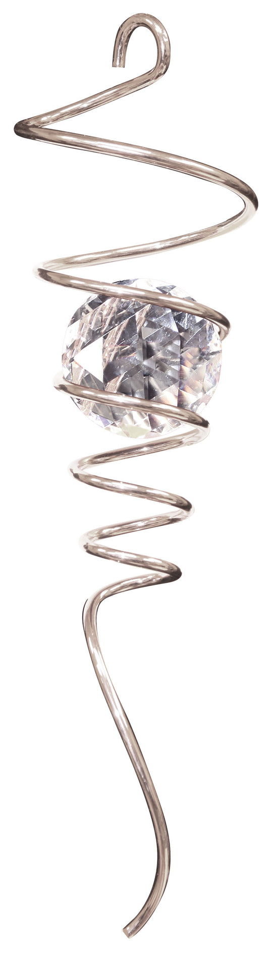 10" SPIRAL TAILS SILVER/CLEAR CRYSTAL LARGE