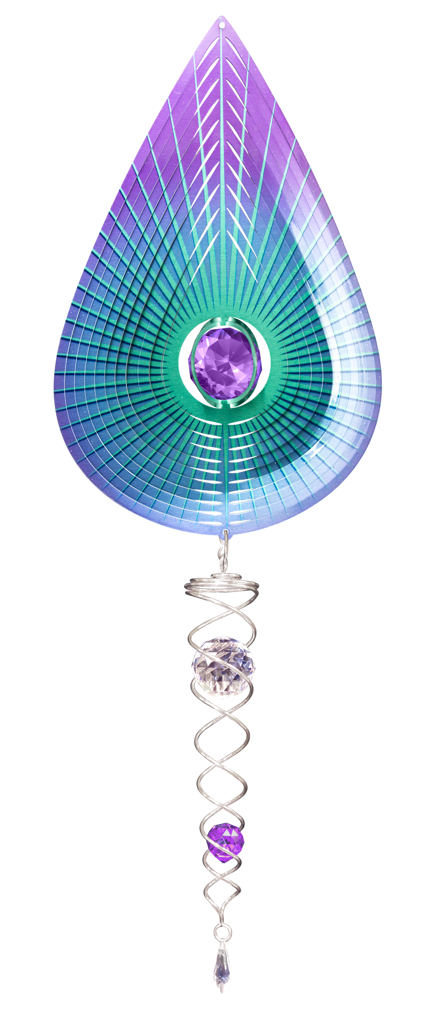 DELUXE SMALL PURPLE TEARDROP w/SMALL CRYSTAL TWISTER