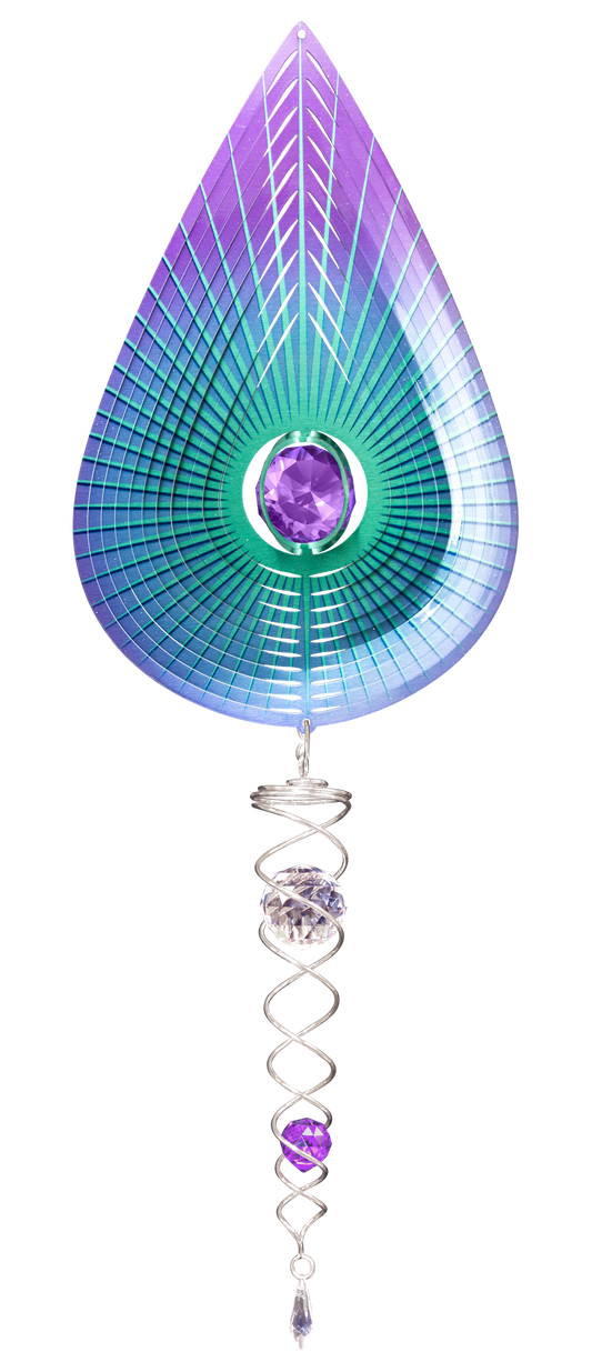 DELUXE SMALL PURPLE TEARDROP w/SMALL CRYSTAL TWISTER