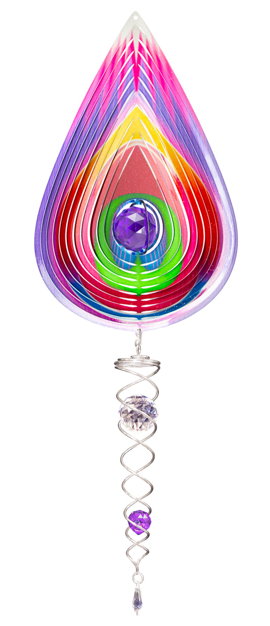 PARADISE TEARDROP W/SMALL PURPLE CRYSTAL TWISTER