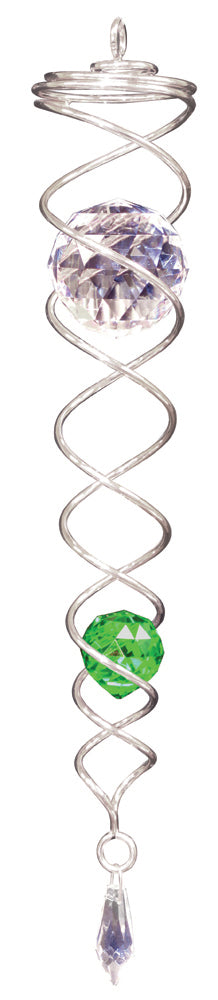 Crystal SILVER Twister Small 7"-with GREEN ball