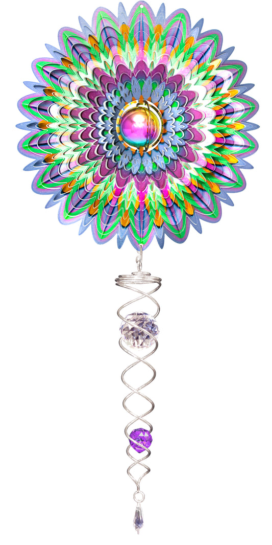 SMALL SET W/SMALL CRYSTAL TWISTER GAZING BALL MANDALA